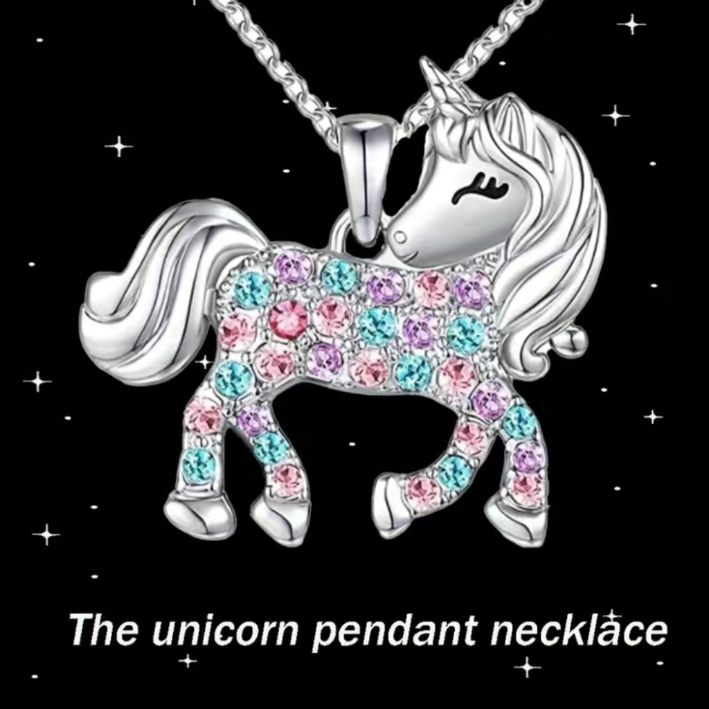 New Silver Unicorn Pendant Necklace 10$